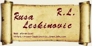 Rusa Leškinović vizit kartica